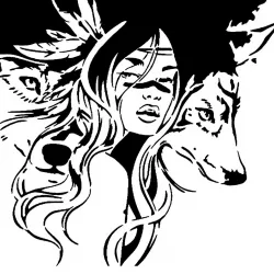 Wolf Maiden stencil 2