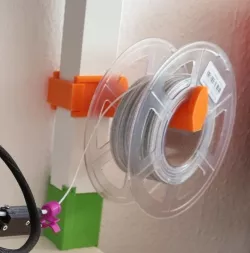  A spool holder for the leg of an Ikea Lack table