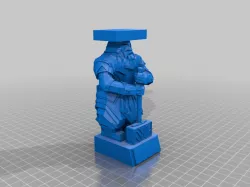 Dwarven Statue with Table Rest Platform