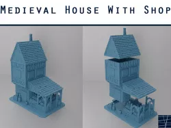 Medieval House with Store - Tabletop Gaming
