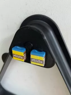 Pool triangle holder with built in chalk storage