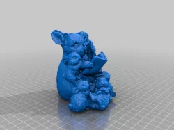 Rabbit Family Ornament