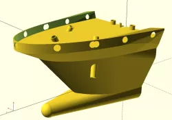 Toys for boys-ships/modular handy size GC hull, bulbous, full set in printable sections