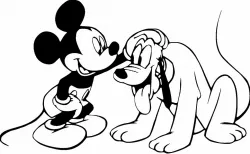 2D Mickey and Pluto