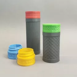 Compact threaded container