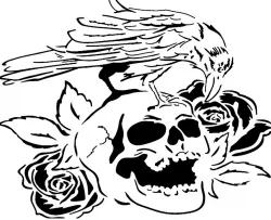 Crow Skull stencil 5