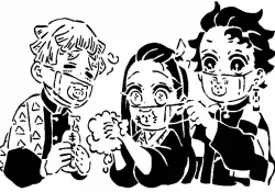 Demon Slayer wash hands stencil