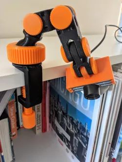 Desk clamp with ball and socket connector for Articulating Raspberry Pi Camera Mount