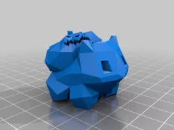Low Poly Bulbasaur Pumpkin Halloween