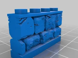 MimicBrick - Embarkment Kit - 4x1 Half Wall - Brick001