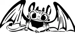 Night Fury Toothless stencil 3