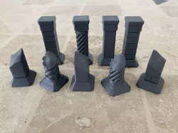 Stone Pillars for Gloomhaven with 6x3 magnet Holes for Maghex