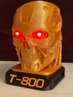 T800 Terminator Exoskull w/ 5mm LED Eyes with new base