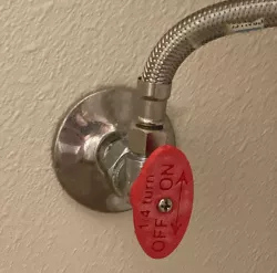 Toilet 1/4 turn shut off valve knob