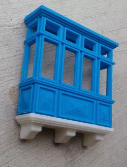 Traditional balcony from Malta. Balcon La Valette Malte