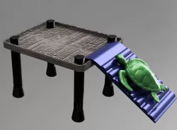 Turtle Lizard Frog Deck with Ramp for Aquarium adjustable height