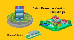 Catan pieces - Pokemon Fire red