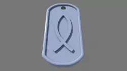 christian fish dog tag