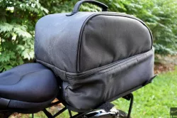 Cooler Bag magnetic holder on a bike rack