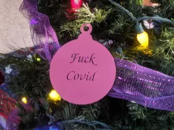 Fuck Covid Christmas Ornament Sign Decoration