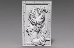 Goku dragon ball bas-relief CNC