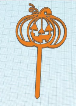 Jack o Lantern Stake (Cake Topper / Garden stake)
