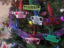 Jeep Grill Style Christmas Ornaments XJ Jeepster Wrangler Willys