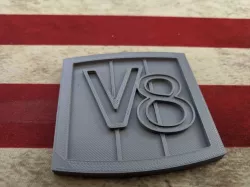 Kaiser Jeep style V8 Badge emblem