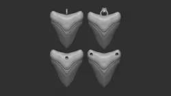 Megalodon tooth necklace pendant (4 variations)