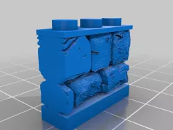 MimicBrick - Embarkment Kit - 3x1 Half Wall - Brick001