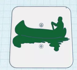 Modular trailer hitch Faceplate - Canoe Paddler