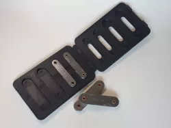 Radius/fillet gauges storage box (print-in-place, no supports)