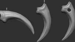 Velociraptor claw pendant - 2 variations extra