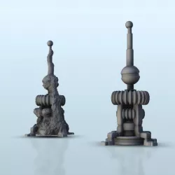 $1.75Antenna turret (+ destroyed version) - Science fiction SF sCIFI