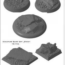 $12.9576x miniatures Bases "Rock" (STL Files)
