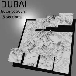 $14.993D Dubai | Digital Files | 3D STL File | Dubai 3D Map | 3D City Art | 3D Printed Landmark | Model of Dubai Skyline | Art