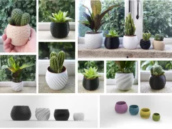 16 PLANTER POT SET - 4 DESIGNS IN 4 SIZES