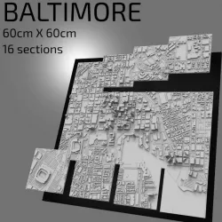$17.003D Baltimore | Digital Files | 3D STL File | Baltimore 3D Map | 3D City Art | 3D Printed Landmark | Model of Baltimore Skyline | 3D Art