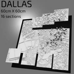 $17.003D Dallas | Digital Files | 3D STL File | Dallas 3D Map | 3D City Art | 3D Printed Landmark | Model of Dallas Skyline | Art