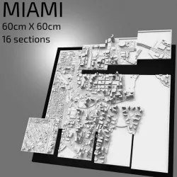 $17.003D Miami | Digital Files | 3D STL File | Miami 3D Map | 3D City Art | 3D Printed Landmark | Model of Miami Skyline | Art