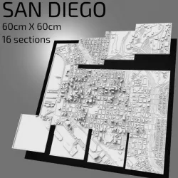 $17.003D San Diego | Digital Files | 3D STL File | San Diego 3D Map | 3D City Art | 3D Printed Landmark | Model of San Diego Skyline | Art