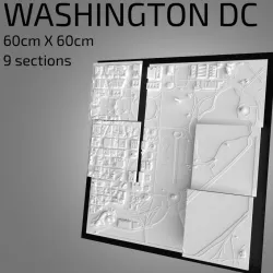 $17.003D Washington D.C | Digital Files | 3D STL File | Washington 3D Map | 3D City Art | 3D Printed Landmark | Model of Washington Skyline | Art