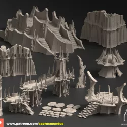 $18.95Arlengrad. Misty Star City. 3D Printing Designs Bundle. Scifi / Xenos / Dark Eldar Buildings. Terrain and Scenery for Wargames