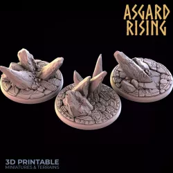 $2.00ANCIENT RUINS 3 x Round Bases 25/28/30/32mm - PRESUPPORTED