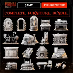 $25.0017 miniatures - 32mm - Complete furniture RPG base game - MASTERS OF DUNGEONS QUEST