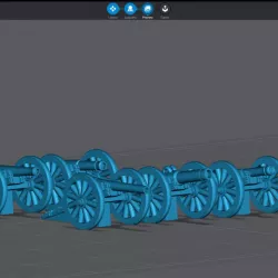 $3.996mm ACW Artillery Guns (7 pieces, supportless)+Blender Exporter