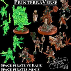 $30.00009 Space Pirate vs Kaiju Pirates Minis