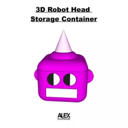 3D Robot Head Storage Container