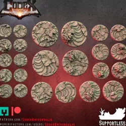 $4.0024 Round bases supportless, stone and lava