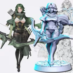 $5.005a Vian Li (female archer) - 32mm - DnD